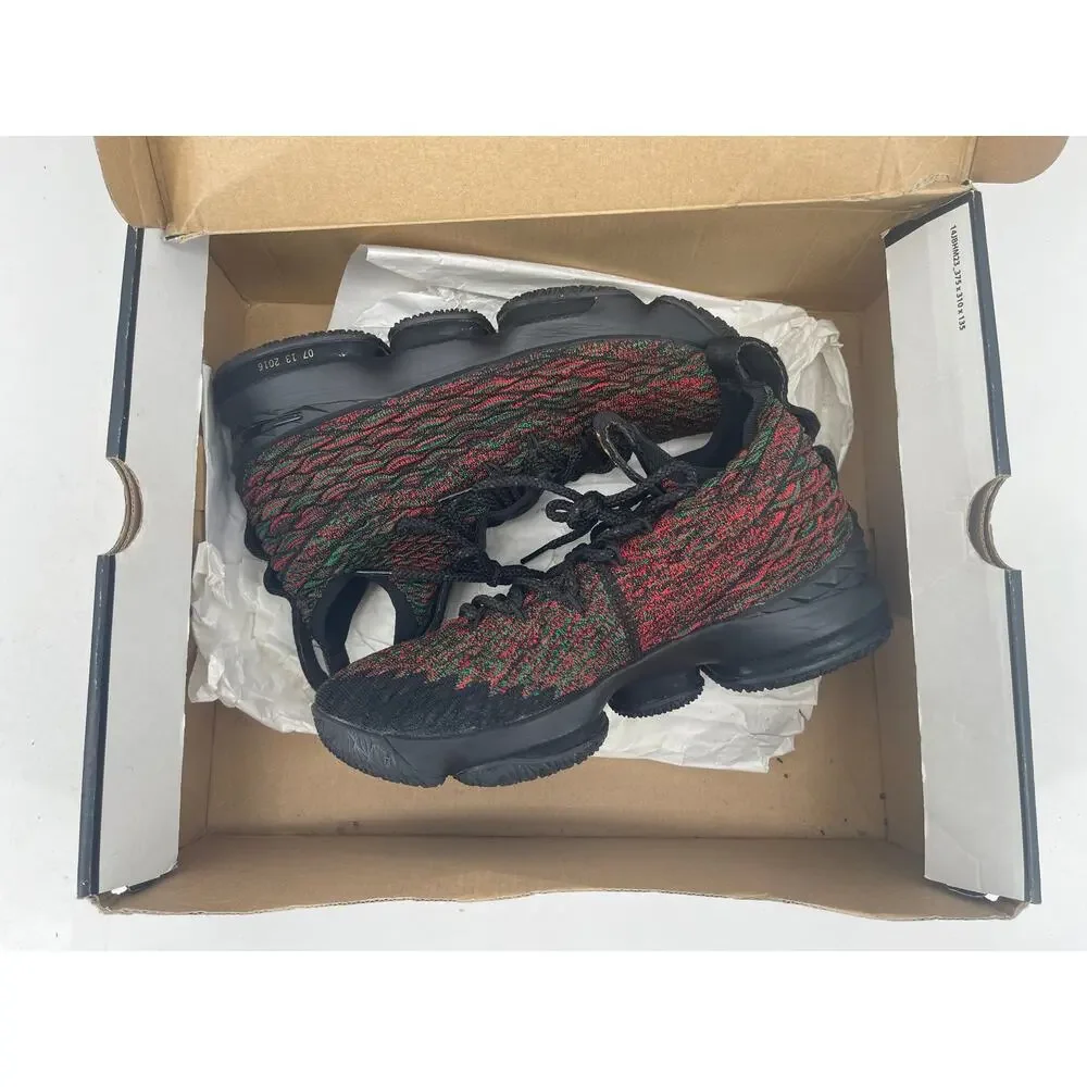 Nike LeBron 15 XV BHM Black Multicolor Red Green 897650-900 Men's Size 8.5